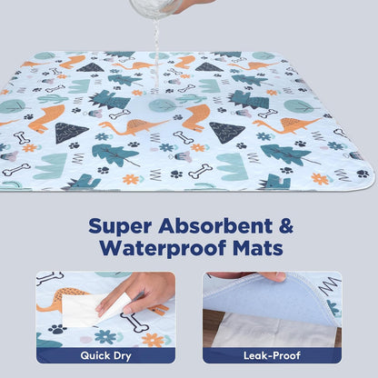 Washable Pee Pads for Dogs, 2 Pack Large 48"x48" Super Absorbent Reusable Pads for Dog Training Pads, 100% Waterproof Non-Slip Pee Pads Whelping Pads Dog Playpen Pads Crate Mat Bed Pads Dog Products