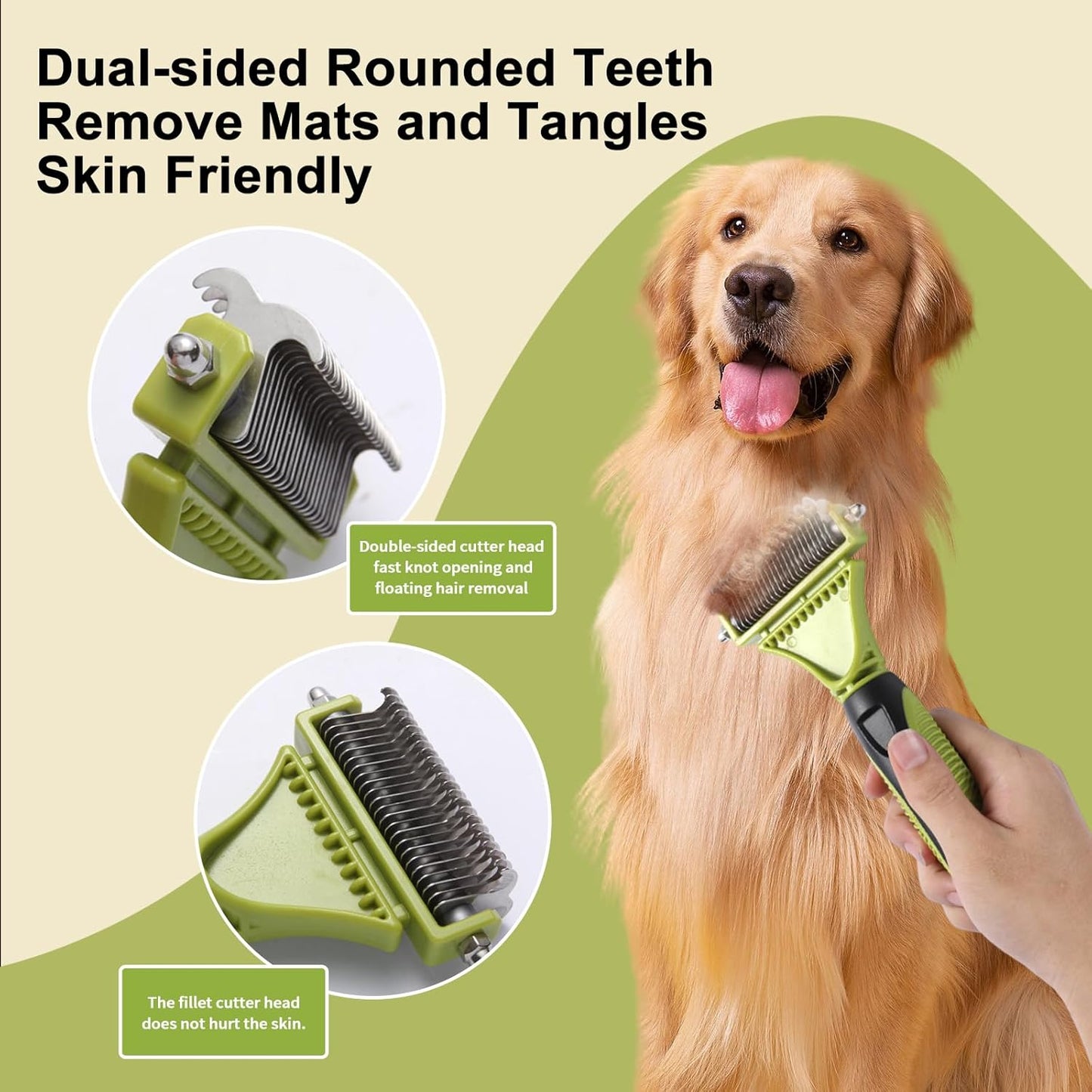 6 PCS Dog and Cat Grooming Kit, Versatile Tools Including Shedding Brush, Nail Clipper with Nail File, Slicker Brush, Dematting Comb