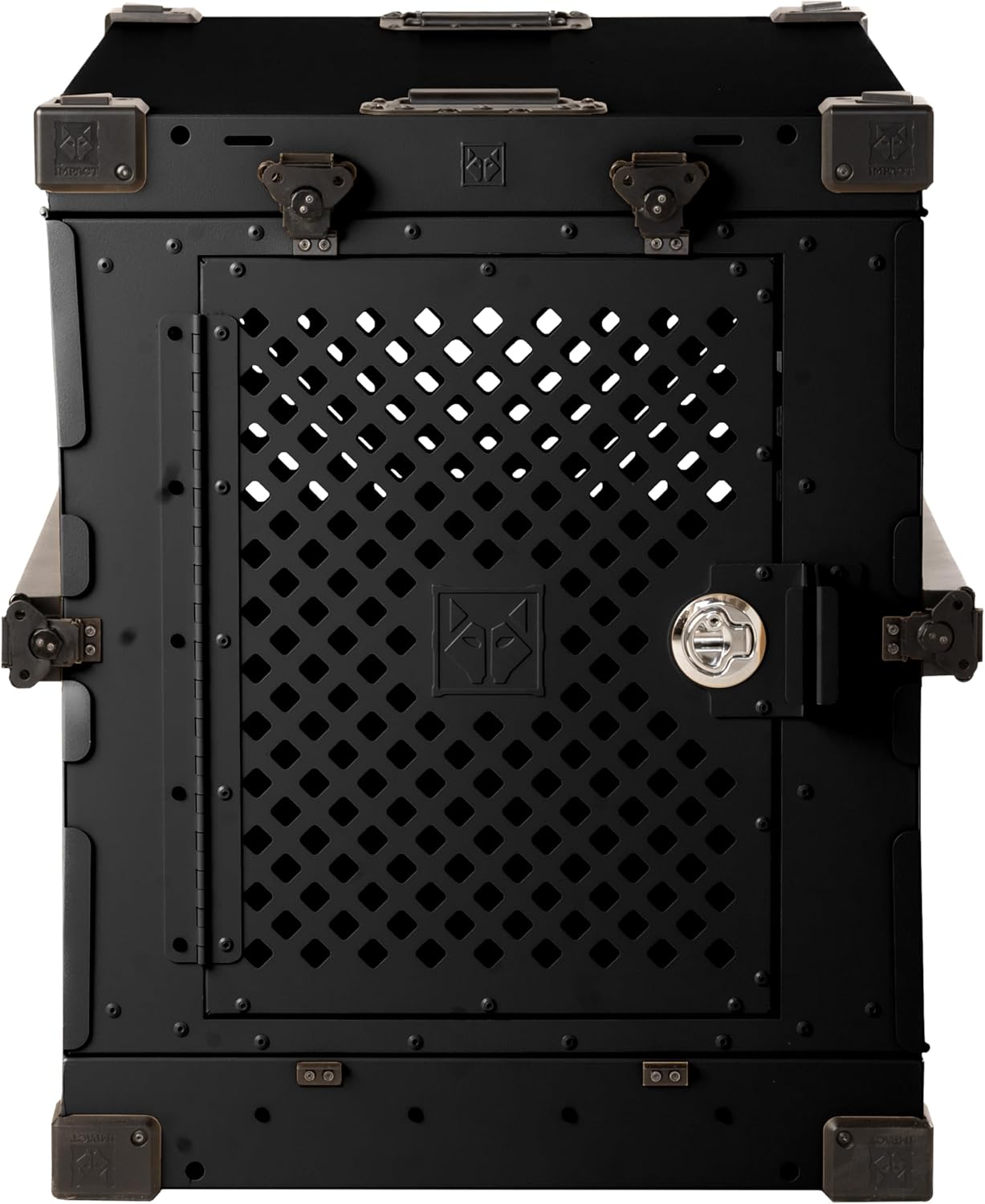 Impact Collapsible Dog Crate - Foldable Hard Crate for Extra Large Dogs - Heavy Duty Travel Kennel with Powder-Coated Aluminum - Quick Setup for Indoor & Outdoor (Black, 40"+ (40.5" L x 27.5”W x 34" H