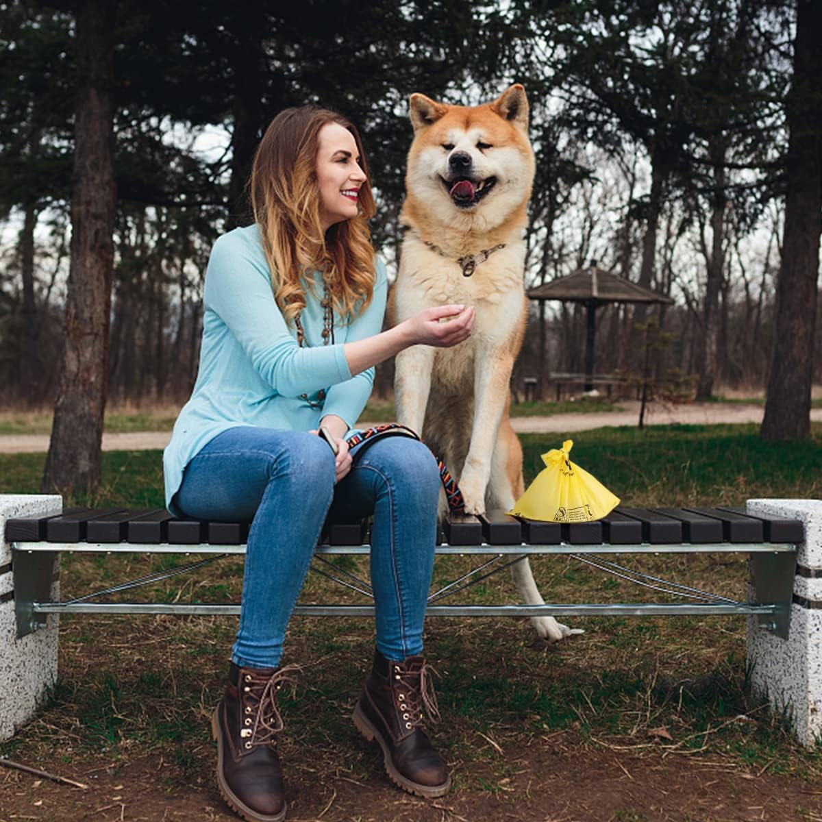 Certified Compostable Dog Poop Bags, 270 Count Landfill Friendly and Leakproof Waste Bags, Easy Open Unscented Maize Yellow Poop Bag for Dog, 15 Doggy Bags Per Roll (18 rolls)