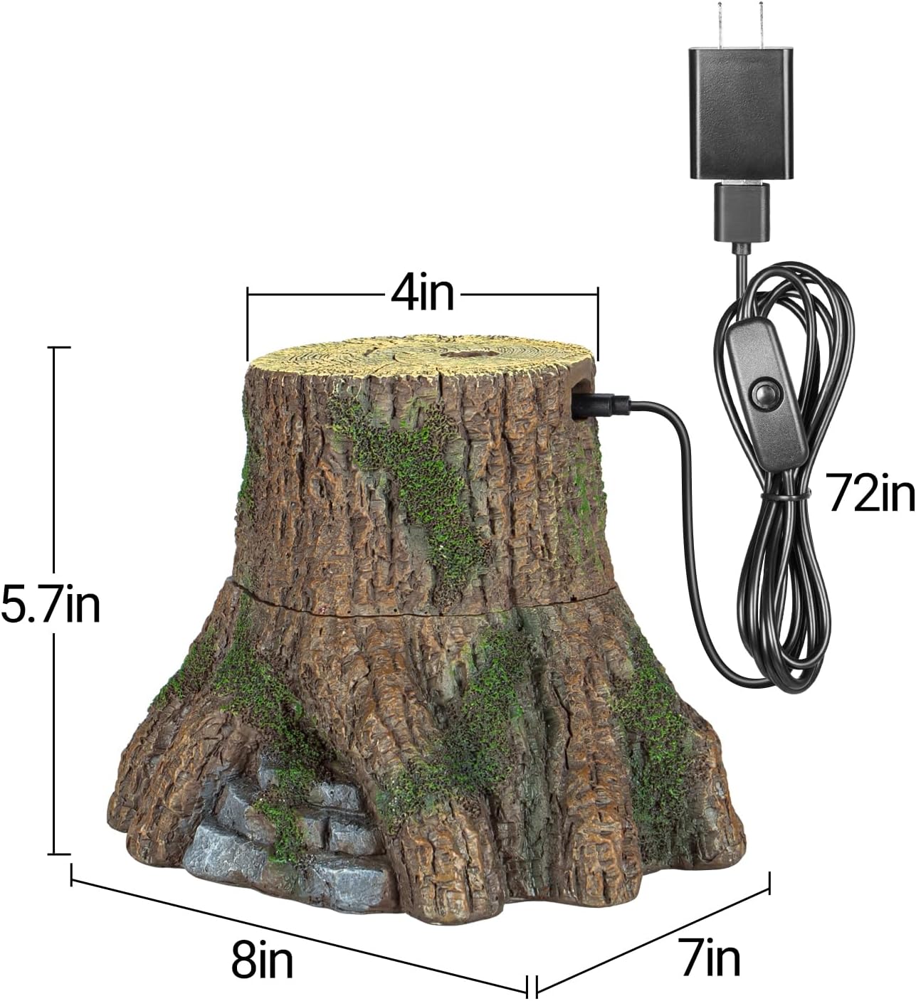 REPTIZOO Reptile Humidifier Fogger, Tree Trunk Humidifier with Top Mist Outlet, 1000ml Detachable Terrarium Humidifier Reptile Misting System Terrarium Decoration