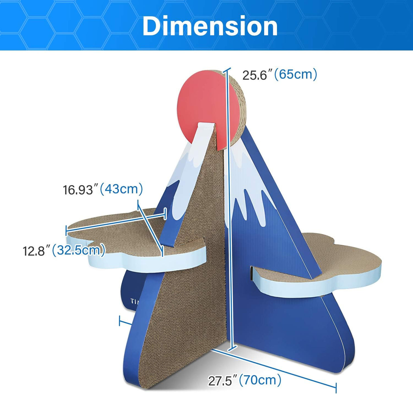 Cat Scratcher Post Board, Mount Fuji Shape Cat Scratching Lounge Bed, Durable Pad Prevents Furniture Damage