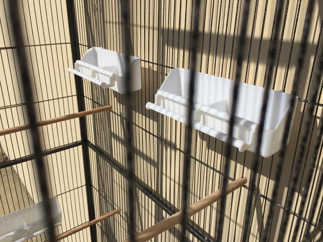 Extra Large Double Stacker Breeding Flight Bird Wrought Iron Separate Parrot Bird Cage Side Nesting Box Doors Easy Clean Pull Out Metal Grate Tray and Removalbe Rolling Stand