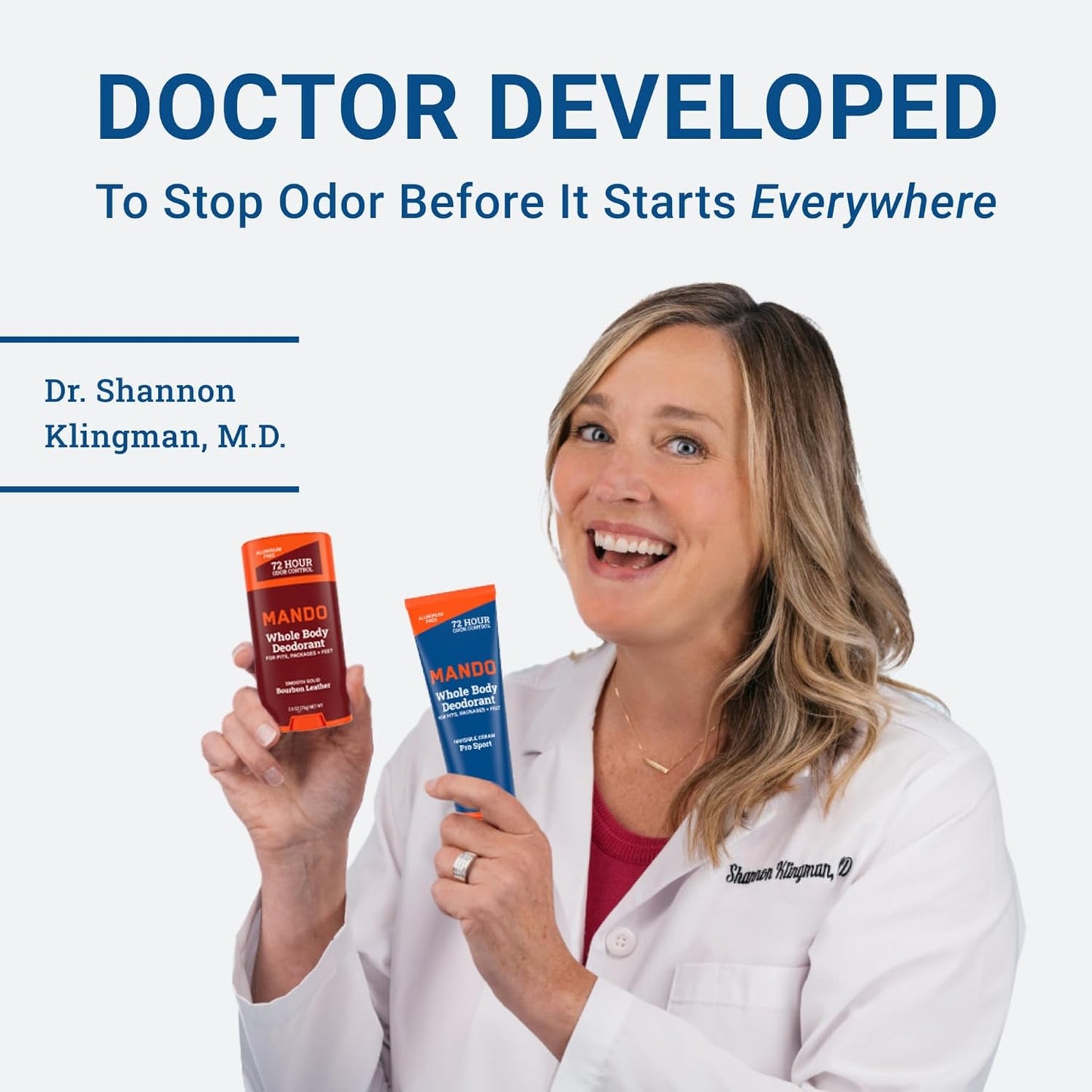 Mando Deodorant Wipes - 24 Hour Odor Control - Aluminum Free, Baking Soda Free, Skin Safe - 45 Count (2 Pack)