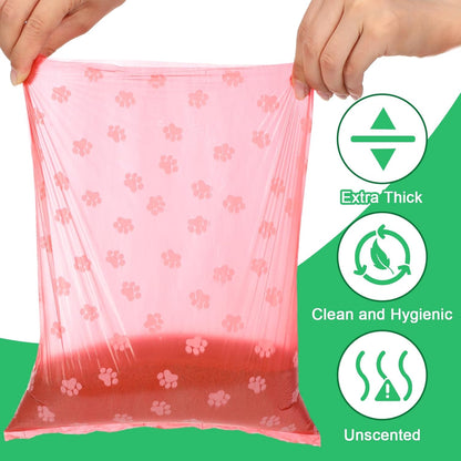 Thenshop 3000 Counts 200 Rolls Dog Poop Bag Plastic Dog Waste Bags Disposable For Doggie Pets Poop Outdoor Walking Travel Mixed Colors(Lovely Style)