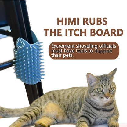 Cat Pet Self Grooming Comb Brush - Multi Functional Catnip Flavor Corner Massage Glove Tool for Kitten Puppy Relaxing, Extra Soft Silicone Pins Handy Hair Shedding Trimming