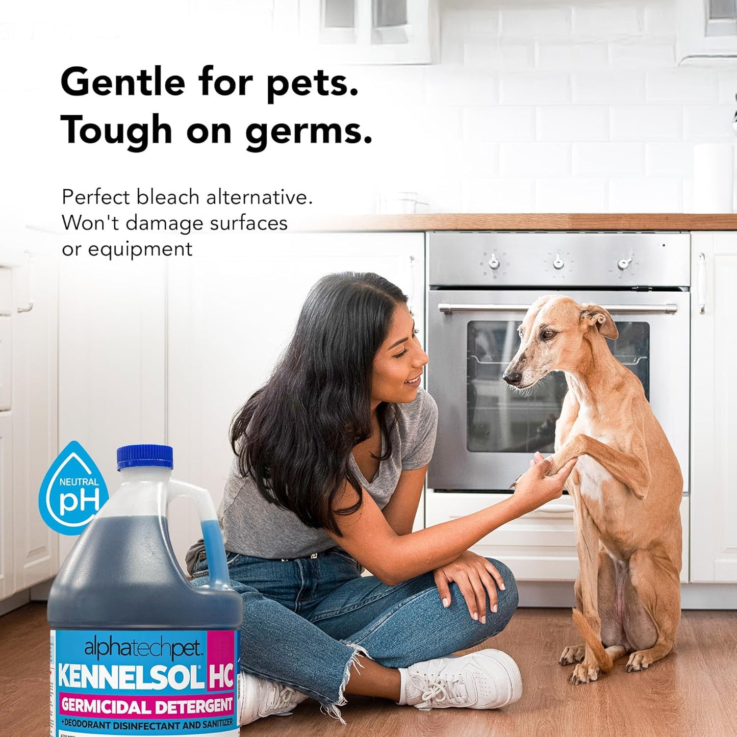KennelSol HC 1-Step High Concentrated Kennel Cleaner - 1 Gallon Liquid Disinfectant, Effective Against Bacteria and Viruses, Deodorizer by Alpha Tech Pet