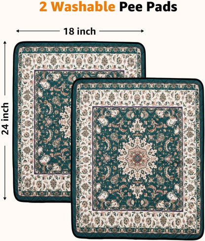 Washable Pee Pads for Dogs: 2 Pack Reusable Pee Pads for Dogs, Waterproof & Leakproof Washable Puppy Pad, Non-Slip Whelping Pee Pads & Potty Training Pad for Floor, Playpen,Crate, Couch, 18x24