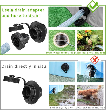 Yaheetech Foldable Dog Pools 71 x 12 Inches Collapsible Hard Plastic Pets Swimming Pool Portable Puppy Bath Tub Cat Shower Pet Wading Pool for Outdoor/Indoor w/Pet Repair Patches, Gray