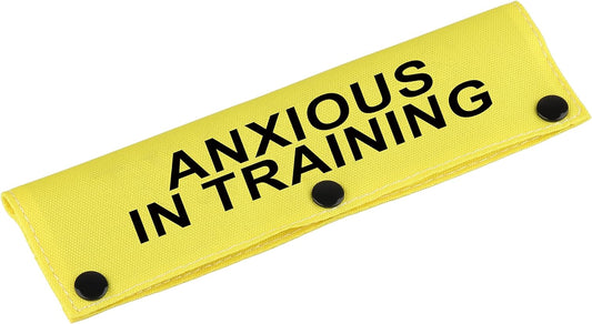 Funny Dog Leash Sleeve Have Anxious in Training Dog Leash Wrap Sleeve Pet Birthday Gift (Anxious in Training-YE Sleeve)