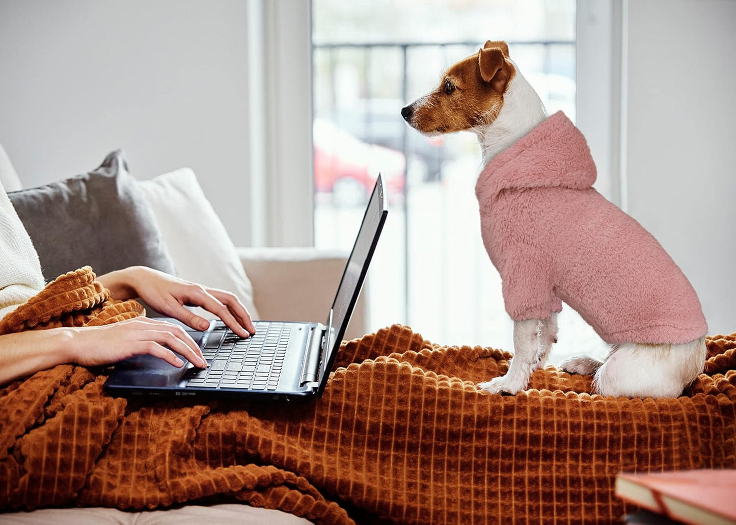 Fuzzy Dog Sweaters for Small Dogs Dog Hoodie Pet Clothes Warm Soft Cozy Coats Hooded Sweatshirt Fleece Small Pet Hoodies Sweater(Pink-XS)