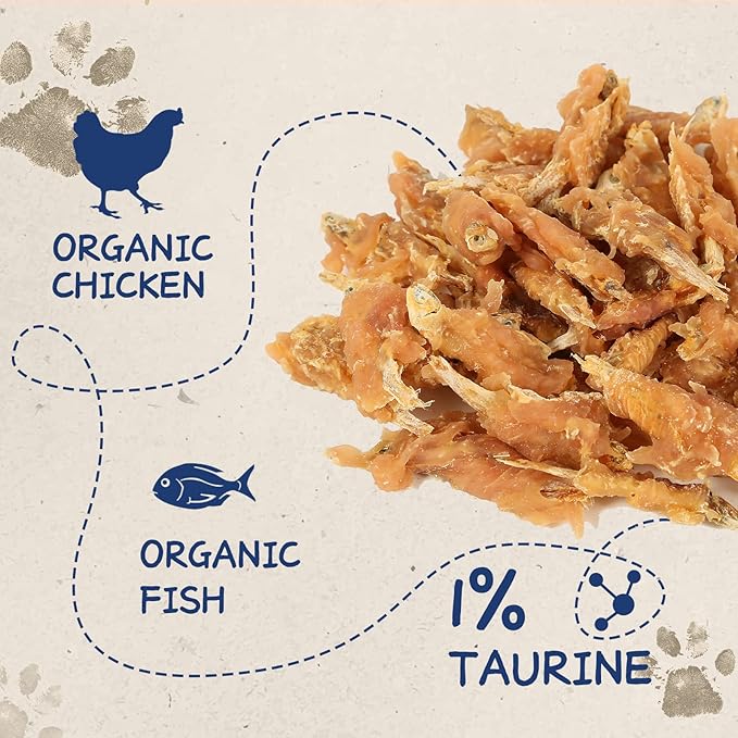 PAWUP Dog Treats Chicken & Fish, High in Protein and Omega-3, for Large Small Dogs, 10.5 oz