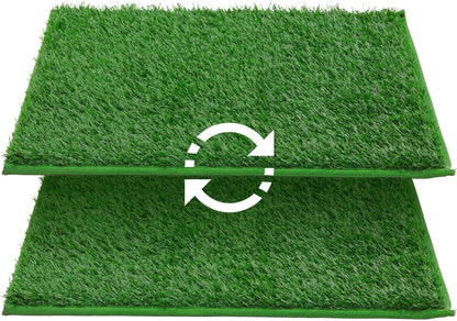 LOOBANI Dog Grass Pee Pads, Artificial Dog Grass Pads for Potty Tray, Fake Grass for Dogs to Pee On, Outdoor Indoor Pee Grass for Dog Potty (14.1*18.1 inch)