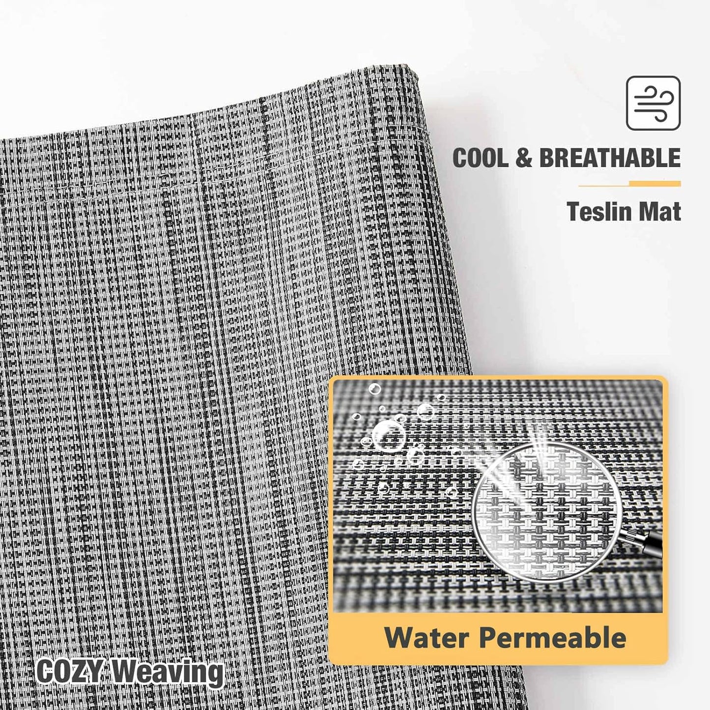 Veehoo Chew Proof Elevated Dog Bed - Cooling Raised Pet Cot - Silver Aluminum Frame and Durable Textilene Mesh Fabric, Unique Designed No-Slip Feet for Indoor or Outdoor Use, Black Silver, X Large