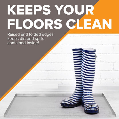 29.5" x 20.5" Metal Replacement Dog Crate Pan Chew Proof Crack Proof Pet Kennel Tray Central Dog Training Crate Pan Pet Supplies, Stainless Steel, 1" H