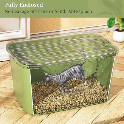 Vealind Cat Litter Box Lid with Clear Door Only Fit for Vealind XXL Cat Litter Pan, Top Entry Litter Box with Lid