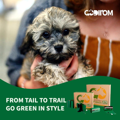 Certified 100% Compostable Poop Bags for Dogs, 120 Count Guaranteed Leak Proof and 18 Microns Extra Thick Dog Waste Bag, 18 Rolls of Plant Based Doggie Poop Bag, No Scented with ASTM D6400 & EN13432