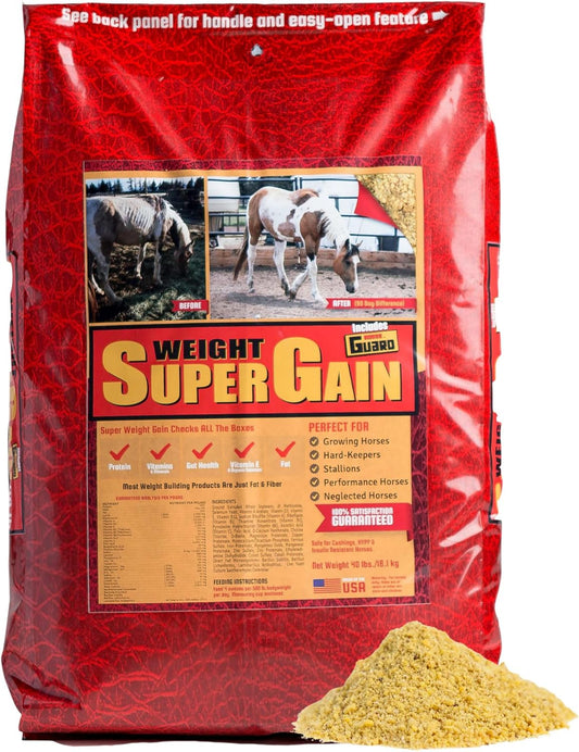 Super Weight Gain 40 lb, Equine Vitamin Mineral, Probiotic & Weight Gain Supplement