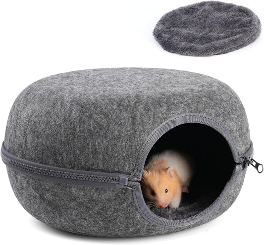 Guinea Pig Hideout, Double Function Guinea Pig Bed with 2 Soft Cushions, Small Animal Cage Accessories for Guinea Pigs, Hamsters, Hedgehogs, and Ferrets