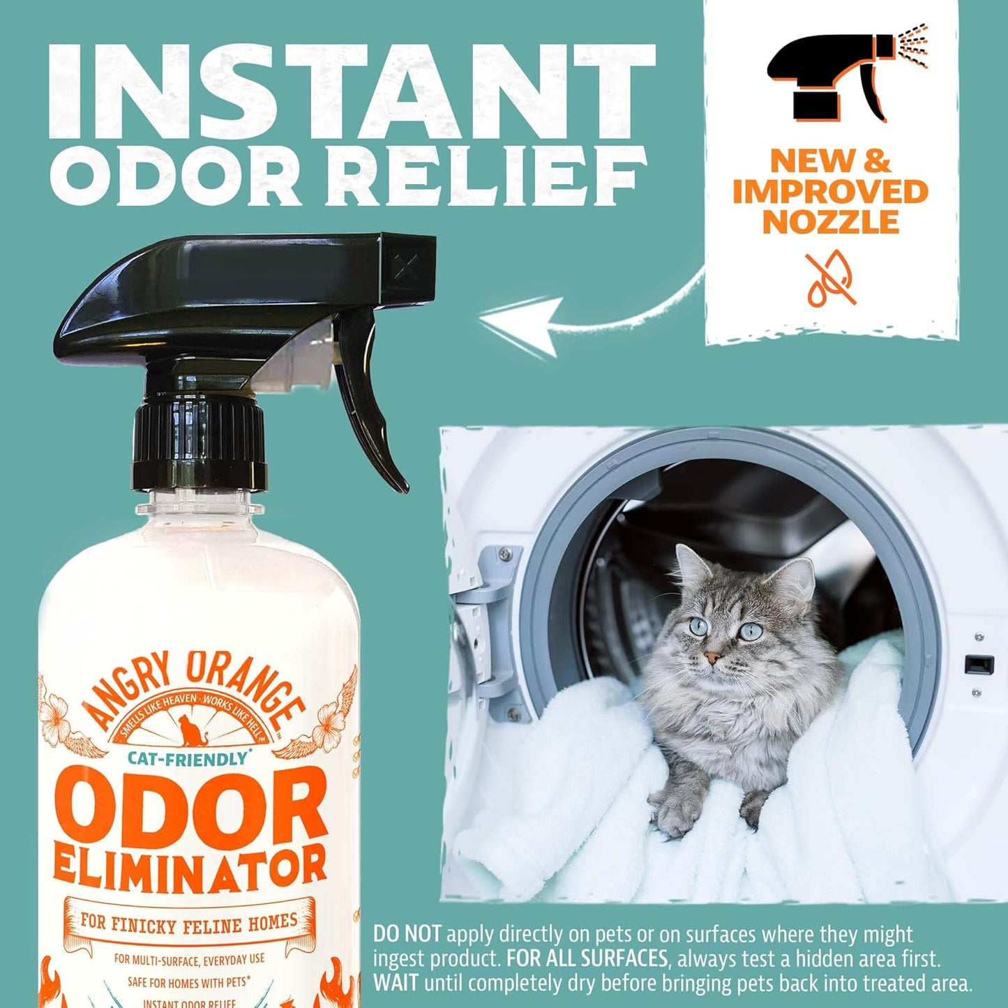 ANGRY ORANGE Pet Odor Eliminator for Cat Urine, Carpet Stains, and Strong Smells – Fresh Scent Odor Remover- 24 oz