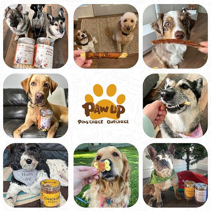 PAWUP Dog Treats Chicken Wrapped Biscuits Pumpkin Sticks, Rawhide Free Soft Chewy w/Taurine, Dog Training Treats,12.5 oz