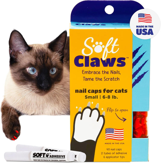 Soft Claws Safe Scratch-Free Solution for Cats - CLS (Cleat Lock System), Size: Small, Color: Red