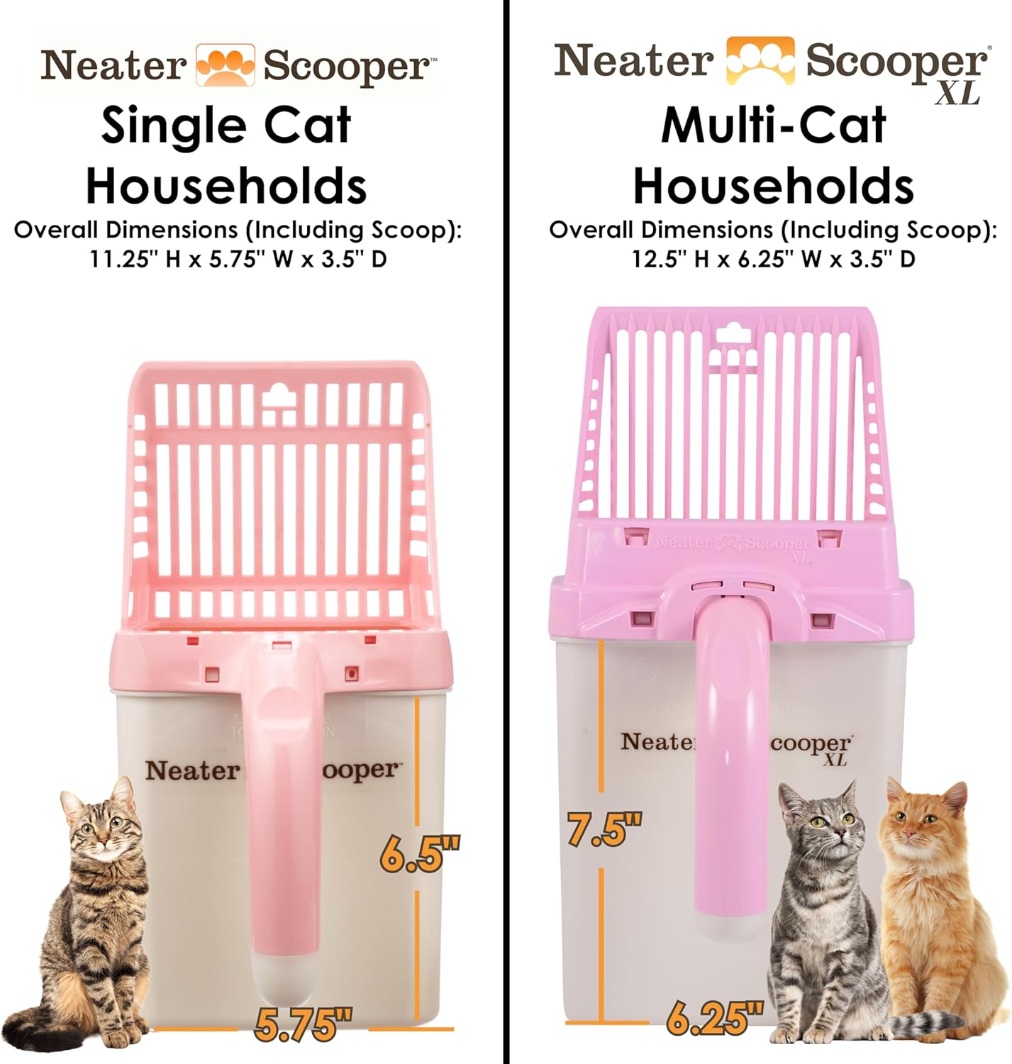 Neater Pet Brands Neater Scooper XL Cat Litter Scoop, 195 Refill Bags – Extra-Large Capacity Mess-Free Cat Litter Scooper with Bag for Large & Multiple Cats, Spill-Proof Litter Box Scooper with Holder