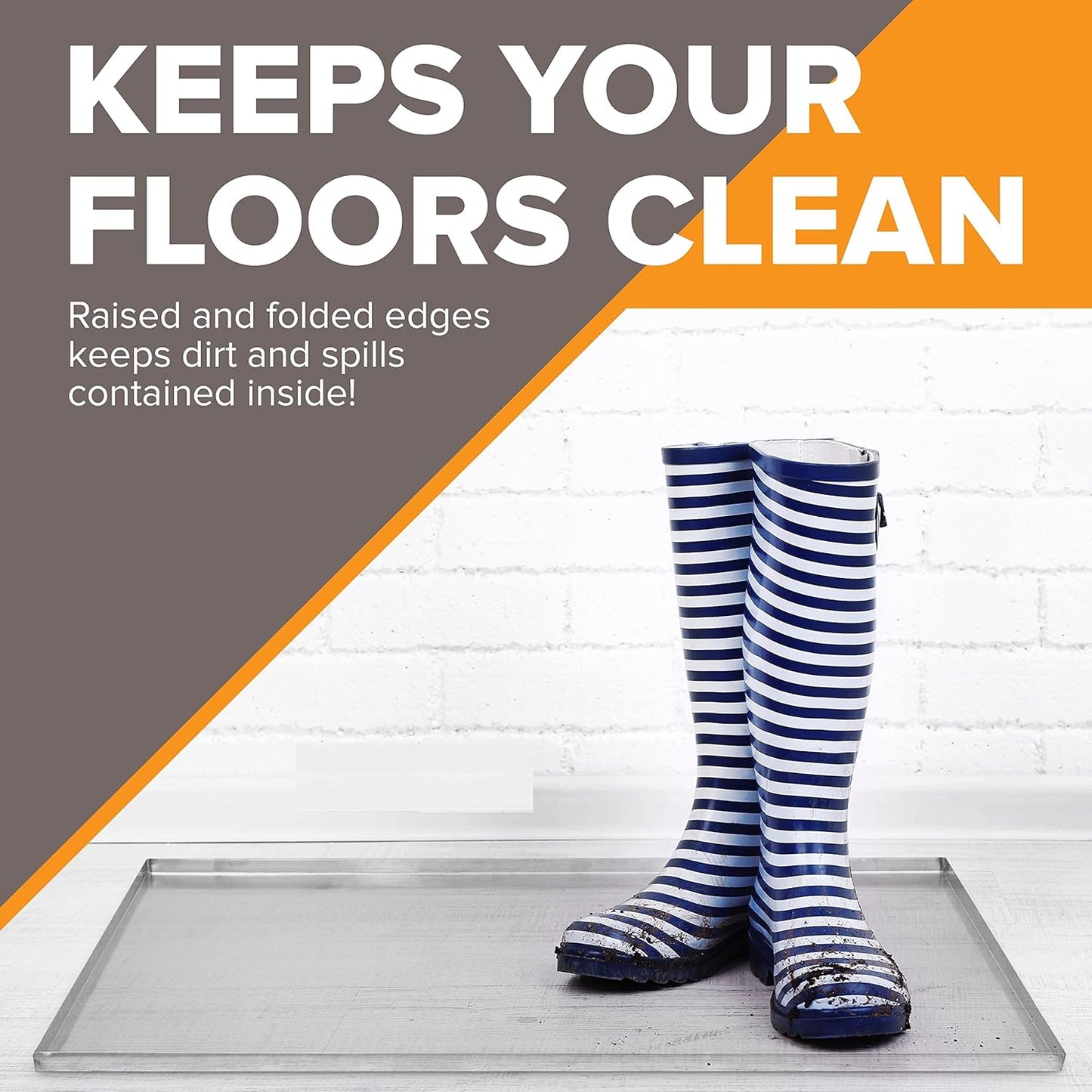 52.38" x 34.25" Metal Replacement Dog Crate Pan Chew Proof Crack Proof Pet Kennel Tray Central Dog Training Crate Pan Pet Supplies, Galvanized, 1" H