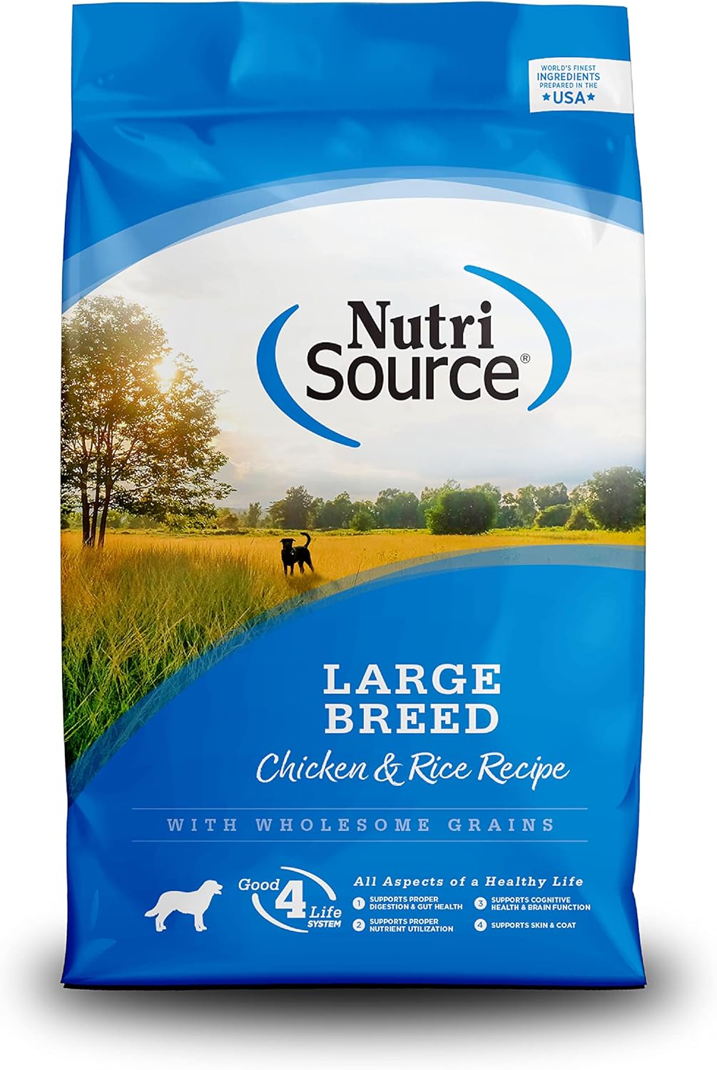 NutriSource Adult Dog Food, Made with Chicken and Rice, Large Breed, with Wholesome Grains, 30LB, Dry Dog Food