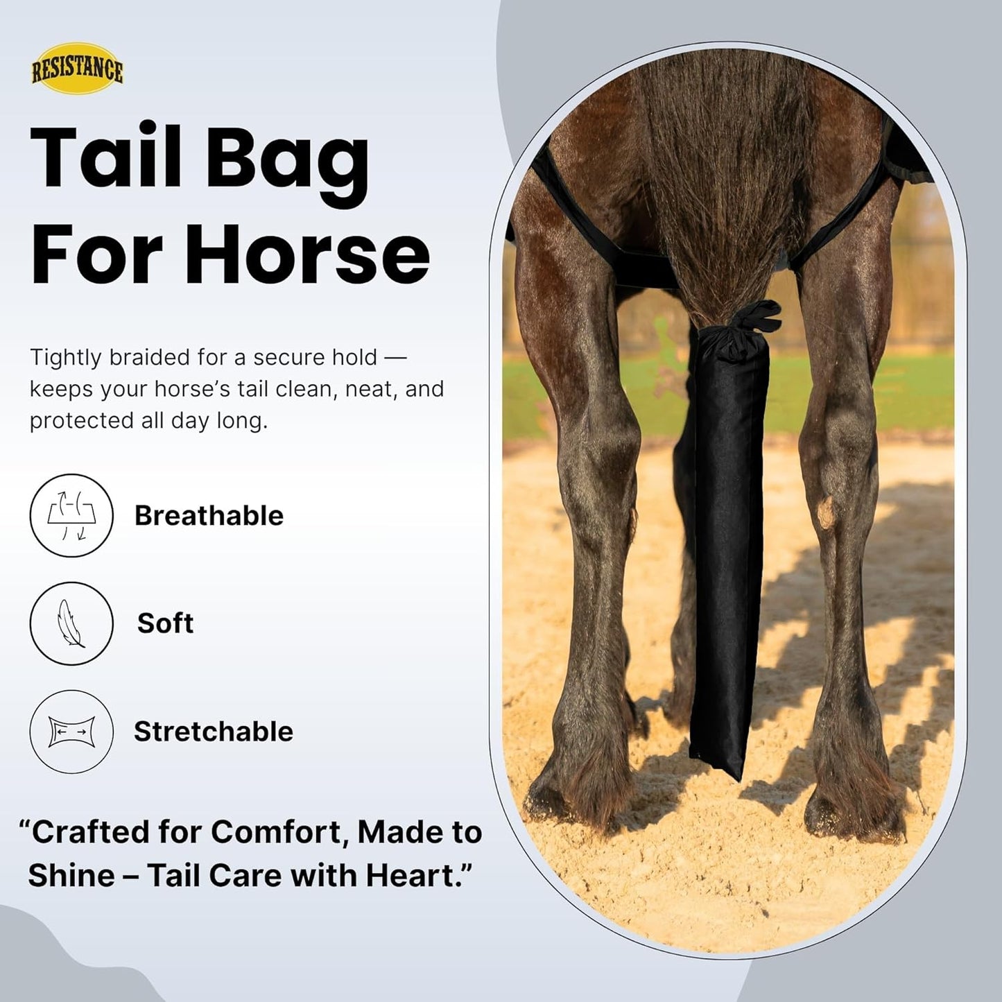 RESISTANCE Spandex Horse Tail Bag Only for Horses - 23"x10" Ties, Nylon Material - to Keep The Horse Tail Clean and Protected - Royal Blue (Pack of 2)