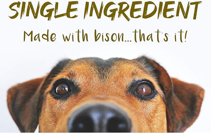 Boulder Dog Food Company Bison Chews, 4 Inches (7 oz) - Bully Sticks Made in USA, No Hide Chews, Grain Free Treats, Healthy Treats, Odor Free, Pizzle Sticks for Dogs