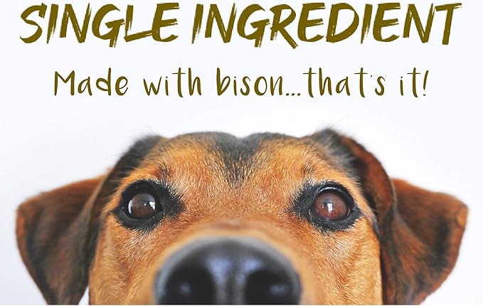 Boulder Dog Food Company Bison Chews, 6 Inches (10 oz) - Bully Sticks for Dogs Made in USA, No Hide Dog Chews, Grain Free Dog Treats, Bully Sticks Odor Free, Pizzle Sticks for Dogs