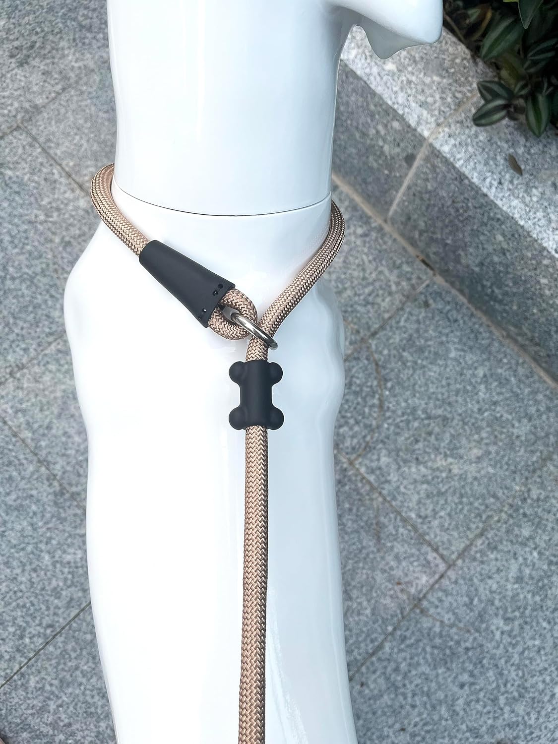 Slip Lead Dog Leash，Strong Nylon Rope Leash and Padded Handle,No Pull Outdoor Walking Training Lead for Small Medium Large Dogs(Light Military Tan, 1/2"×6ft)