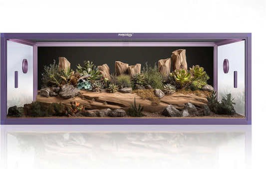 85 Gallon Reptile Tank, Front Opening Snake Tank for Easy Maintenance, Reptile Enclosure with Top Screen Ventilation 48''x24''x18''