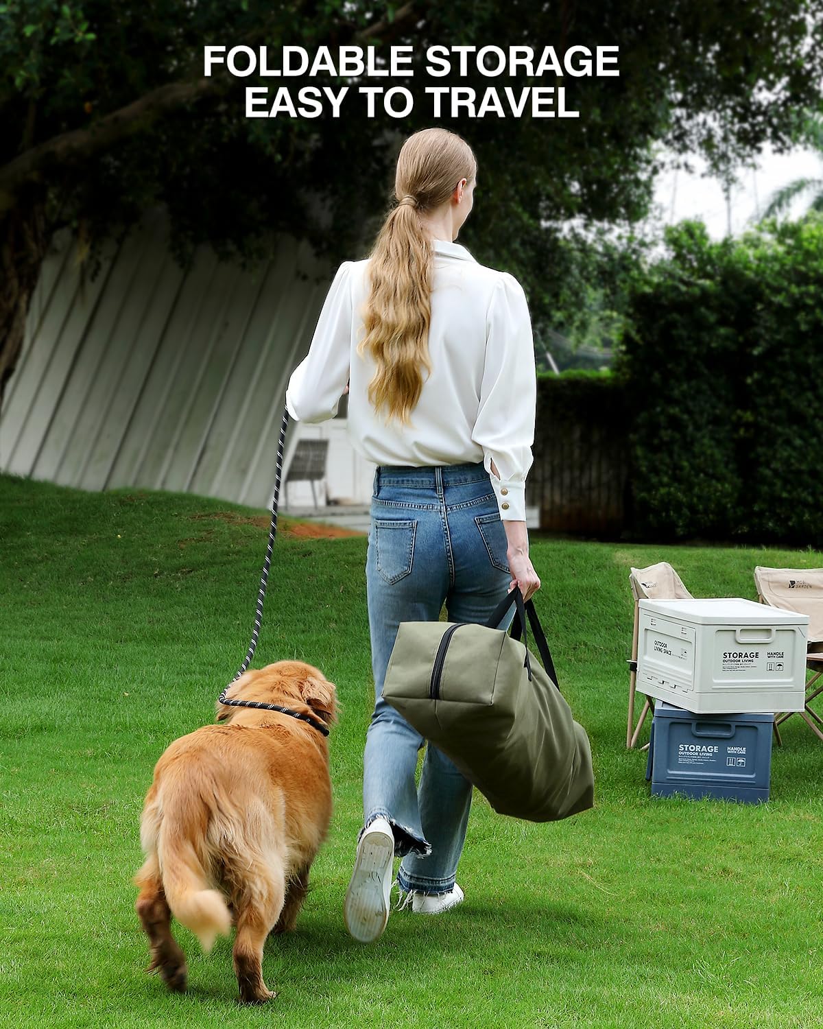 24-Inch Collapsible Travel Dog Crate, Portable 4-Door Soft Kennel for Medium to Large Dogs, Durable Mesh Windows, Indoor/Outdoor Use, Foldable, with Storage Bag (Green)