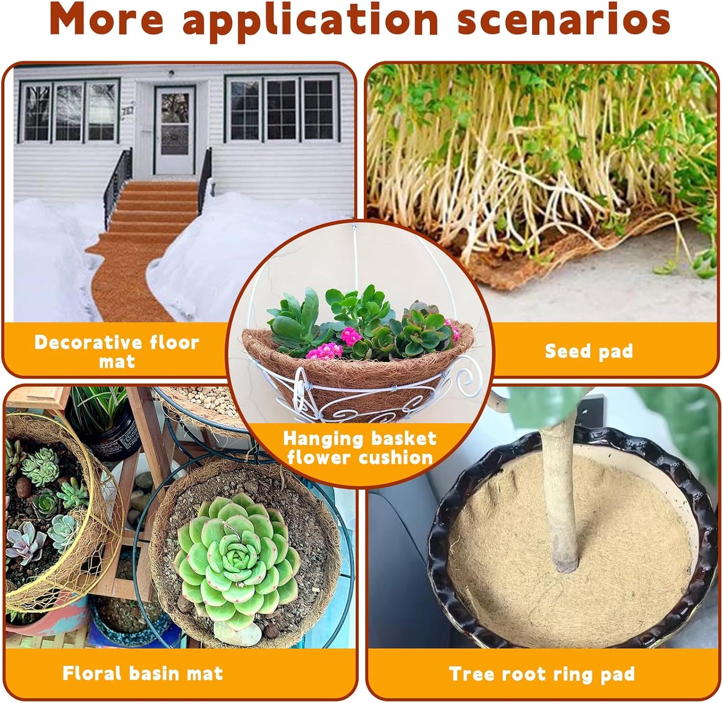 Hamiledyi 118x15.7in Reptile Carpet Coconut Fiber Substrate Large Coco Liner Roll Lizard Cage Mat Natural Coco Fiber Bedding for Bearded Dragon Turtles Iguana Tortoise Pad Garden Decoration