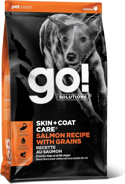 Go! Solutions Skin + Coat Care, Dry Dog Food, Salmon Recipe with Grains, 22 lb Bag