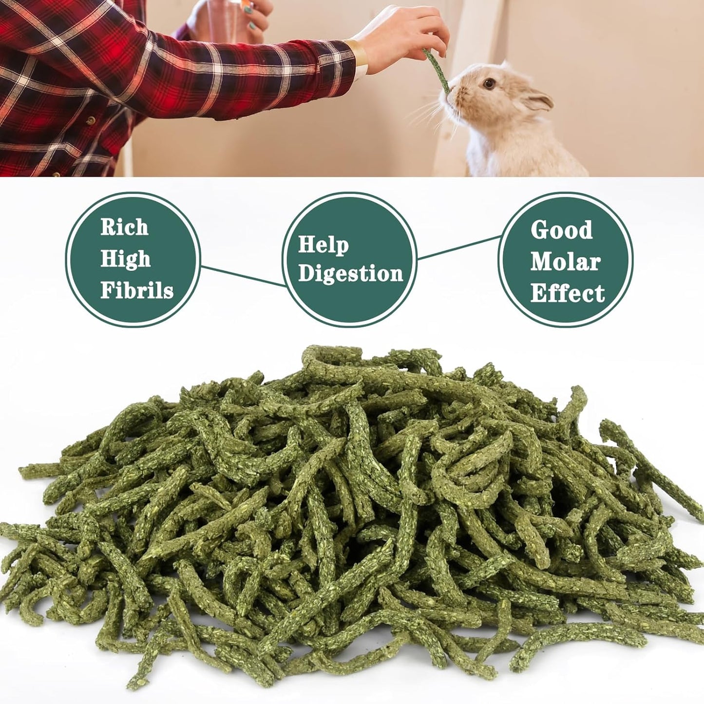 Timothy Hay Pellets 28oz (4 * 7 oz) - 100% Timothy Premium Nutrition Pellet for Tortoise, Rabbits 28 oz