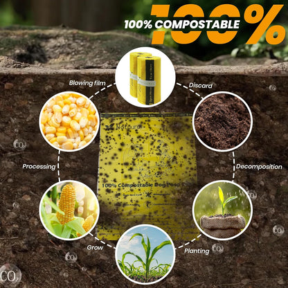 Certified Compostable Dog Poop Bags-270 Bags 18Rolls, Poop Bags for Dogs Made of Cornstarch - ASTM D6400 By USA, Leakproof Easy Open, Unscented Dog Waste Bags (Yellow)