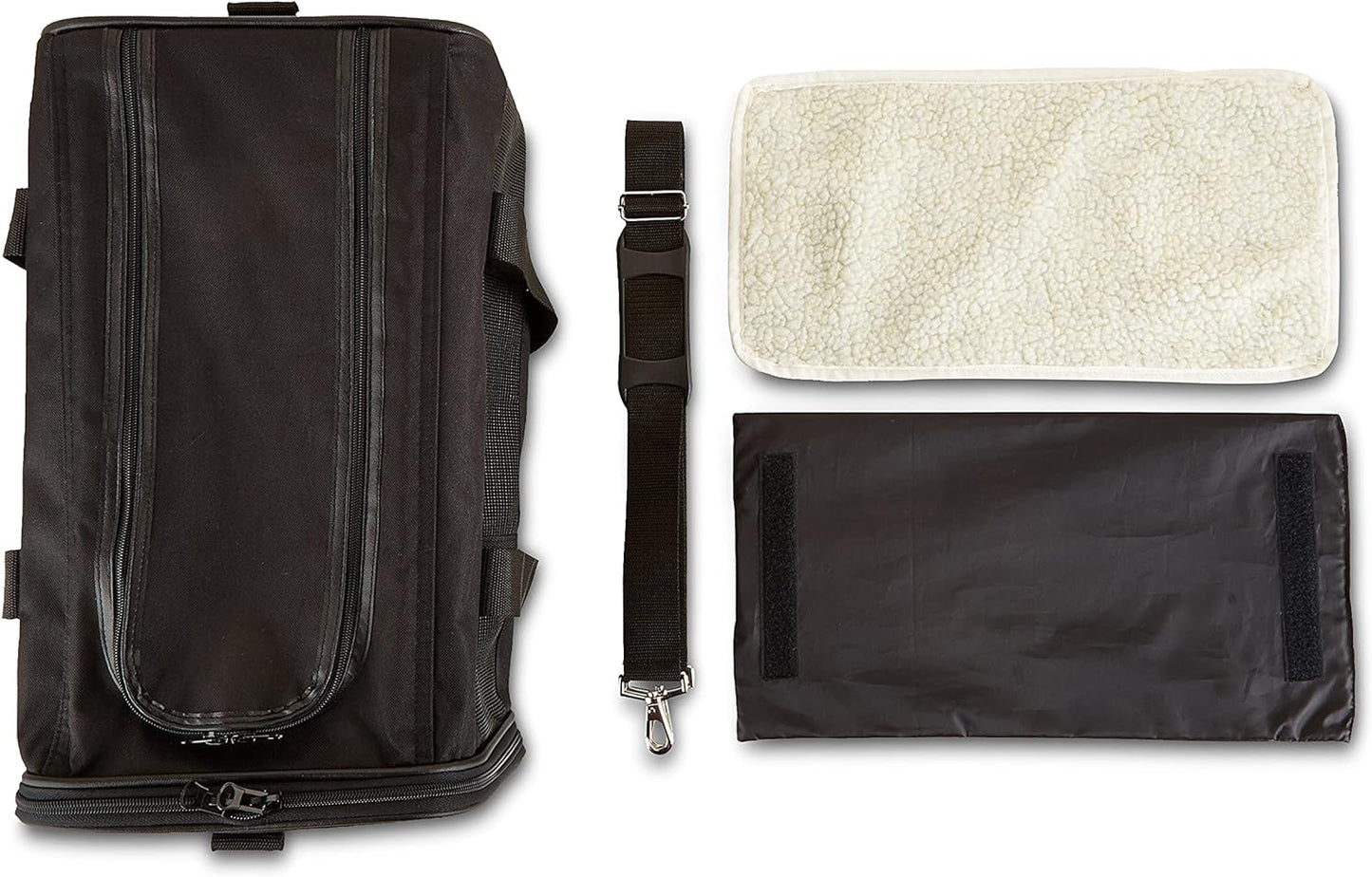 Amazon Basics Soft-Sided Mesh Pet Travel Carrier for Dog, Cat, up to 16 pounds, 16.5" L x 10.6" W x 11" H, Black