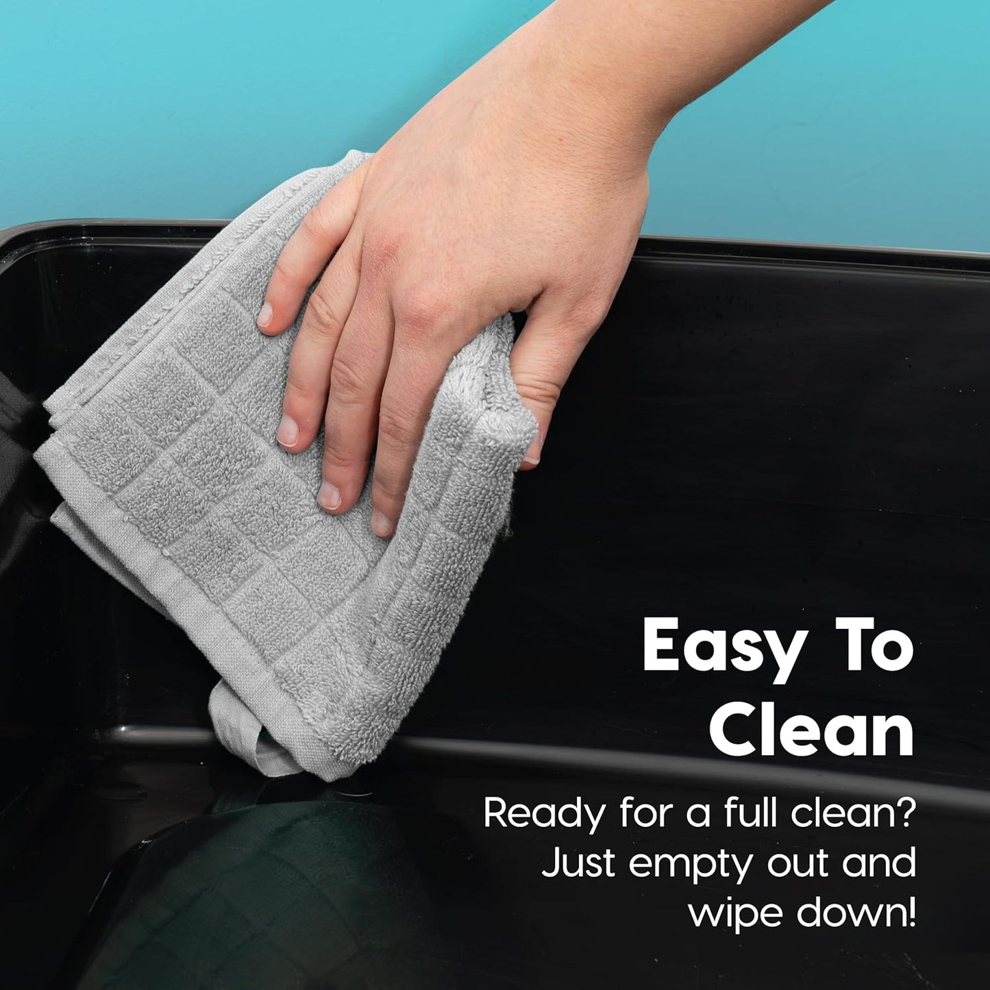 Bundle of IRIS USA 2 Pack XX-Large Cat Litter Boxes with Scatter Shield and Scoop, Open Top High Sided Cat Litter Pan, Black & Navy