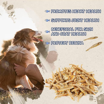 PAWUP Whole Fish Treats for Dogs, Air Dried -100% Wild-Caught Fish Treat, Only Two Ingredient, High in Protein and Omega-3, 8oz