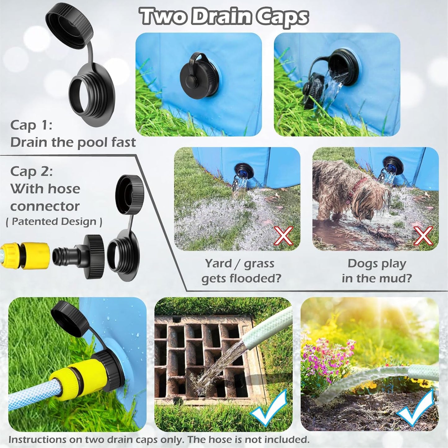 Jasonwell Foldable Dog Pool Collapsible Hard Plastic Swimming Pool Portable Kiddie & Pet Pool Doggie Wading Bath Tub for Puppy Small Medium Large Dogs Cats and Kids 63"