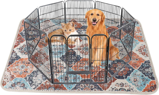 IEUUMLER Washable Pee Pads for Dogs, 1 Pack Reusable Non-Slip Grip, Super Absorbent Waterproof Puppy Pads for Potty Training, Playpen, Crate, Whelping Box EU011 (Orange, 63" x 63")