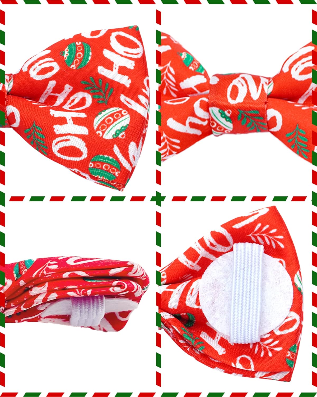 PET SHOW 10 Pack Holiday Small Dog Bow Ties Sliding Collar Attachments Puppy Cats Festival Patterns Bowties for Medium Dogs Classy Bowknots Party Wedding Pet Grooming Accessories(Small)