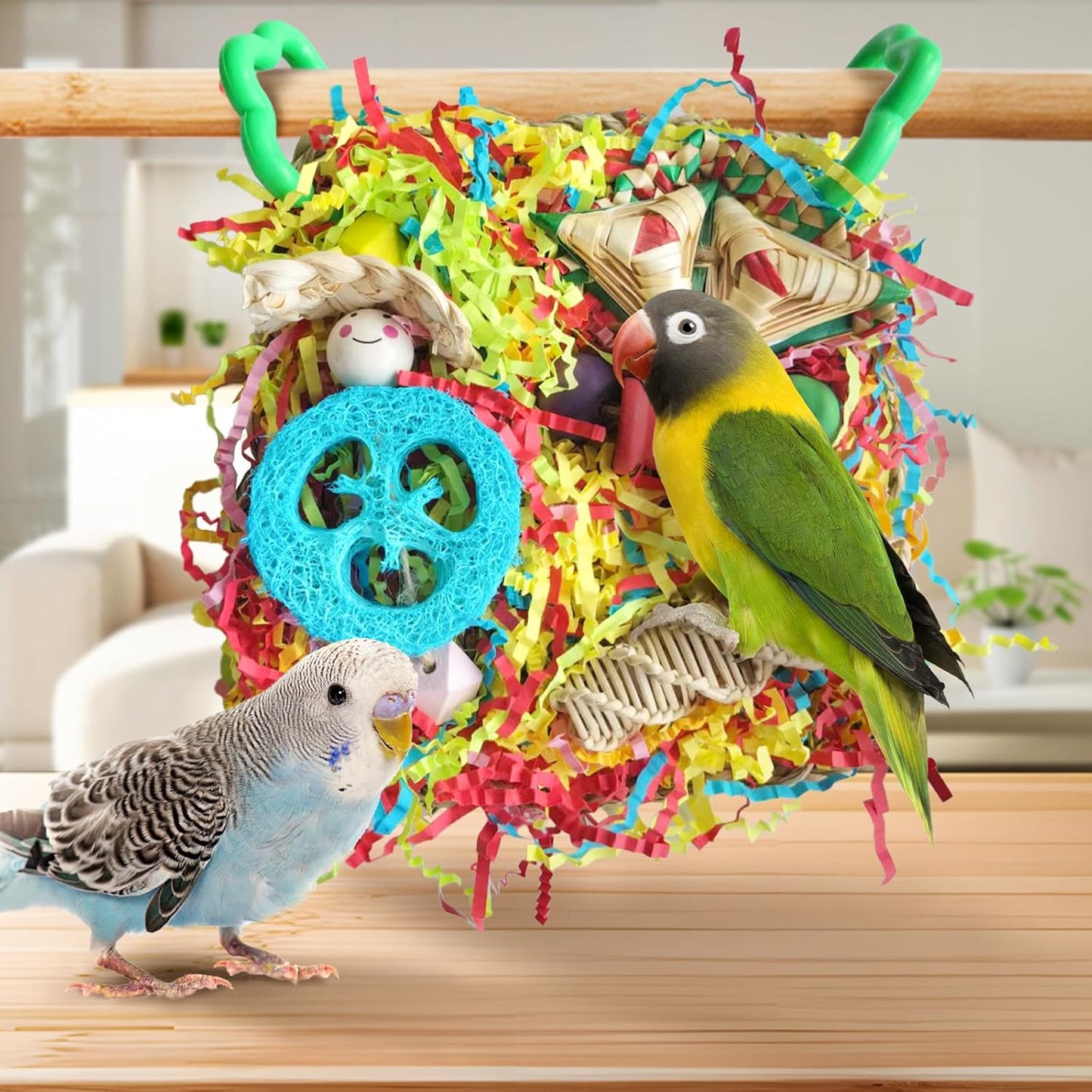 Bird Toys For Cockatiels, Tyotrbs Bird Toys For Conures Parakeet Toy BirdsToy For Parrots Birds Foraging Toy ParrotToys BirdCage Accessories Lovebird Cage Accessories for Small Birds