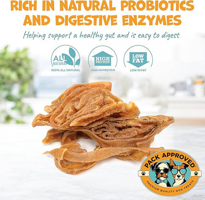 Lamb Tripe - Single Ingredient & Dehydrated Dog Treats - Lamb Dog Treats for Sensitive Stomach - No Hide Chews Tripe - 10oz