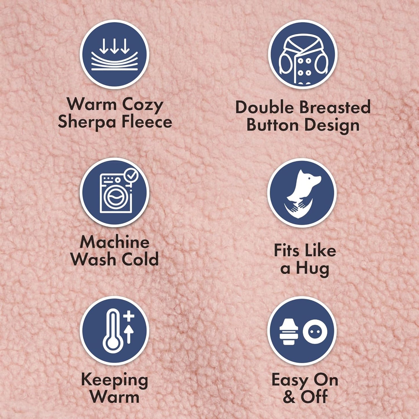 Spark Paws Teddy Dog Sweater, Sherpa Jacket Vest with Warm Fleece Lining, Winter Coat Suitable for Small Medium Large XL XXL Breeds - Pink - M