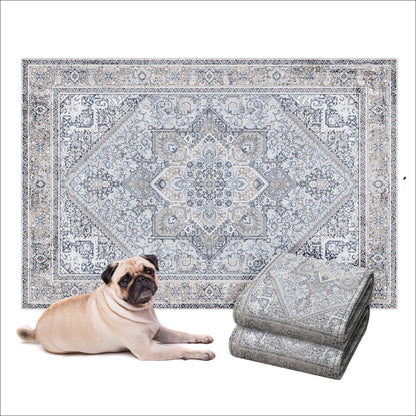 LOVEWAG Washable Dog Pee Pads, 24" x 16", Waterproof, Non-Slip, Super Absorbent, Reusable Machine-Washable, 2-Pack (Silvered Blue)