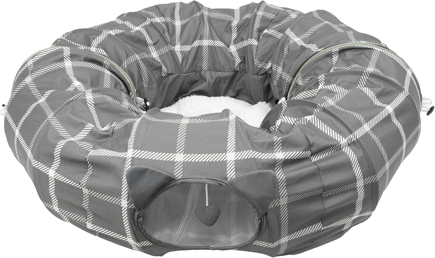 Kitty City Large Cat Tunnel Bed, Cat Bed, Pop Up Bed, Cat Toys, Gray